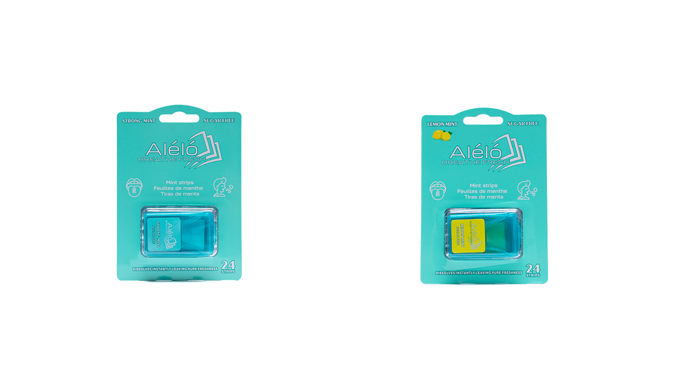 Alelo strong mint and lemon mint packaging